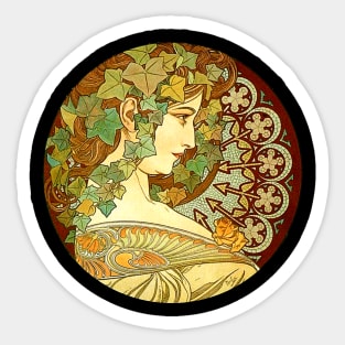 Alphonse Mucha Laurel Vintage Art Nouveau Sticker